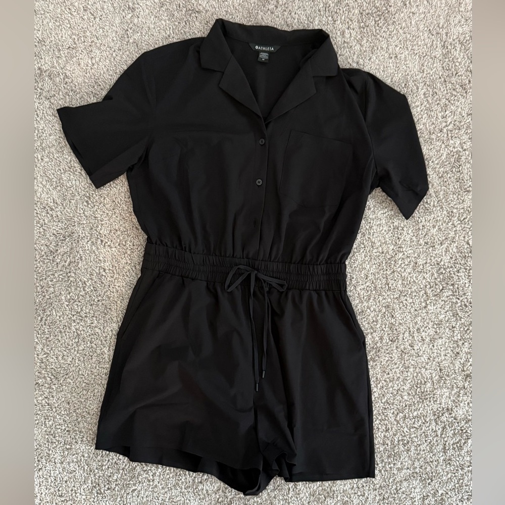 NWOT - Athleta - Avenue romper (shorts length), size M, black